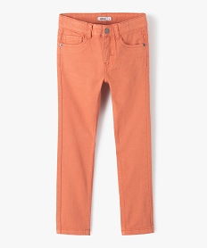 pantalon garcon uni coupe slim extensible orangeG094001_2