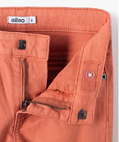 pantalon garcon uni coupe slim extensible orangeG094001_3