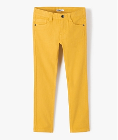 pantalon garcon uni coupe slim extensible jaune pantalonsG094201_2