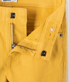 pantalon garcon uni coupe slim extensible jaune pantalonsG094201_3