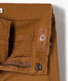 pantalon garcon coupe skinny en toile extensible brun pantalonsG094301_2
