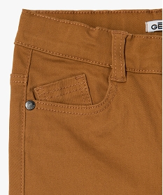 pantalon garcon coupe skinny en toile extensible brun pantalonsG094301_3