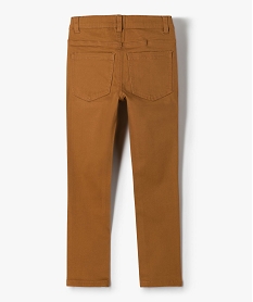 pantalon garcon coupe skinny en toile extensible brunG094301_4