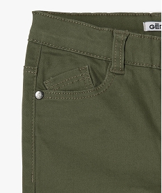 pantalon garcon coupe skinny en toile extensible vertG094501_2
