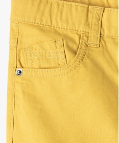 bermuda garcon en coton twill uni a revers jaune shorts bermudas et pantacourtsG095801_4