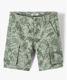 bermuda garcon imprime coupe regular a poches laterales vert shorts bermudas et pantacourtsG096601_1