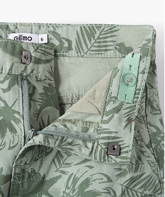 bermuda garcon imprime coupe regular a poches laterales vert shorts bermudas et pantacourtsG096601_2
