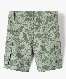 bermuda garcon imprime coupe regular a poches laterales vert shorts bermudas et pantacourtsG096601_3
