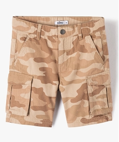 bermuda garcon imprime coupe regular a poches laterales beige shorts bermudas et pantacourtsG096701_1