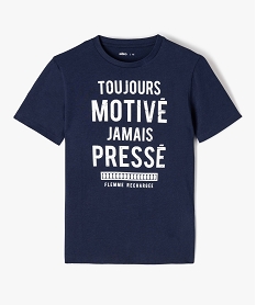tee-shirt garcon avec message humoristique bleuG117301_1