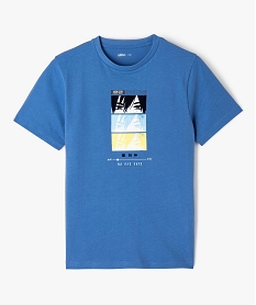 tee-shirt garcon avec motif mangas bleuG118901_1
