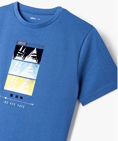 tee-shirt garcon avec motif mangas bleuG118901_2