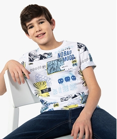 tee-shirt garcon avec motif mangas blancG119001_1