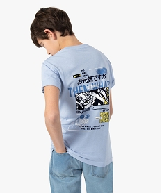 GEMO Tee-shirt garçon avec motif mangas Bleu