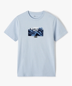 tee-shirt garcon avec motif mangas bleuG119101_2