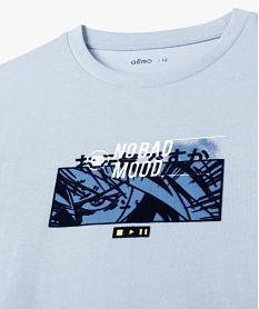 tee-shirt garcon avec motif mangas bleuG119101_3