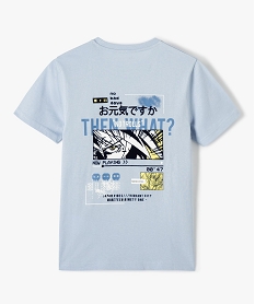 tee-shirt garcon avec motif mangas bleuG119101_4