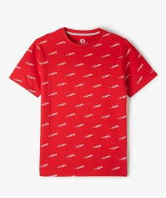 GEMO Tee-shirt garçon à manches courtes imprimé all over - Camps United Rouge