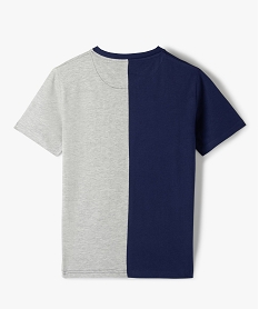 tee-shirt garcon a manches courtes bicolore et motifs - camps united bleuG119501_3