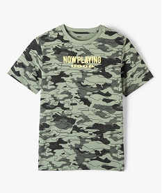 tee-shirt garcon a manches courtes imprime camouflage vert tee-shirtsG121301_1