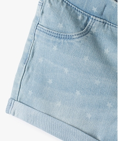 short fille en jean extensible imprime bleu shortsG127401_3
