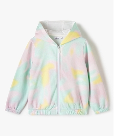 GEMO Sweat fille irisé zippé à capuche Multicolore