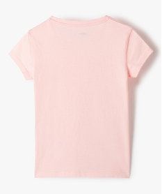 tee-shirt fille pastel a motif paillete rose tee-shirtsG144801_3