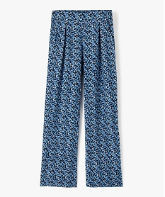 GEMO Pantalon fille en viscose à motifs fleuris Bleu