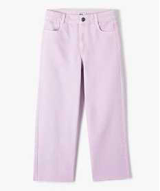 GEMO Pantalon fille large en toile de coton Violet