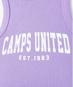 debardeur fille court en maille cotelee - camps united violetG171301_2