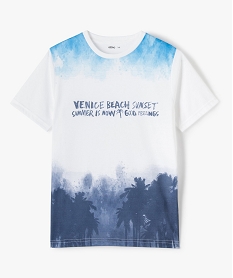 tee-shirt garcon a manches courtes imprime californie blancG178501_1