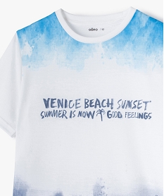 tee-shirt garcon a manches courtes imprime californie blancG178501_2