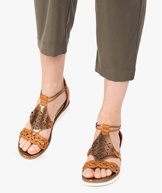 sandales femme a semelle plateforme et contrefort zippe marron standard sandales a talonG179901_1