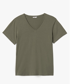 tee-shirt femme grande taille a col v et manches courtes vert t-shirts col vG183101_4