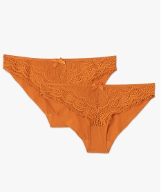 culotte femme en microfibre et dentelle (lot de 2) orange culottesG220501_4