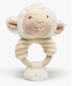 hochet mouton avec anneau en bois - keel toys beige standardG261101_1
