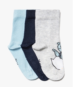 GEMO Chaussettes bébé tige haute imprimées dragon (lot de 3) gris standard