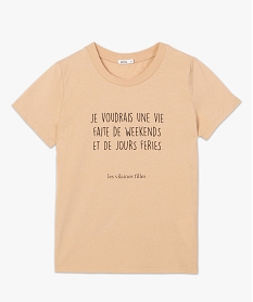 tee-shirt femme a message fantaisie - gemo x les vilaines filles beigeG282201_4