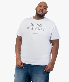 GEMO Tee-shirt homme à message Gémo X Les vilains garçons Blanc