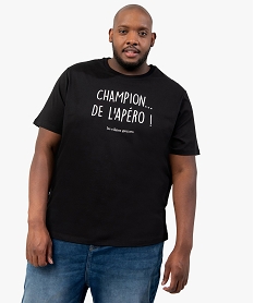 GEMO Tee-shirt homme à message Gémo X Les vilains garçons Noir