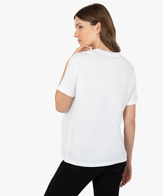tee-shirt de grossesse compatible allaitement avec motif blanc t-shirts manches courtesG288901_3