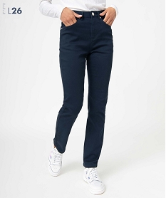 GEMO Pantalon femme coupe Regular - Longueur L26 Bleu