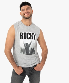 GEMO Débardeur homme avec photo sur le buste – Rocky Gris