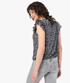 blouse femme imprimee avec volants sur les epaules imprime t-shirts manches courtesG322601_3
