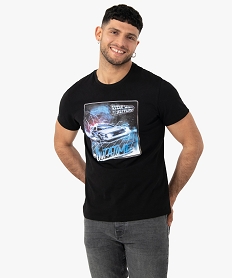 GEMO Tee-shirt homme avec motif sur l’avant – Retour vers le futur Noir