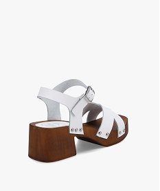 sandales femme dessus cuir et semelle imitation bois - taneo blanc standardG324301_4