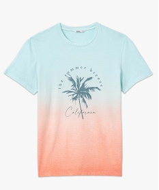 tee-shirt homme avec motif palmier coloris tie and dye bleuG398501_4
