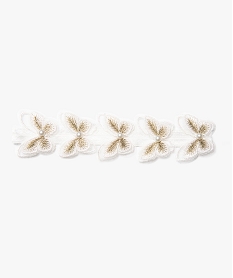 GEMO Bandeau cheveux fille avec papillons brodés et perles blanc standard