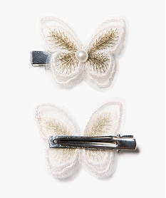 pinces fille forme papillon avec perle (lot de 2) blanc standardI010001_1