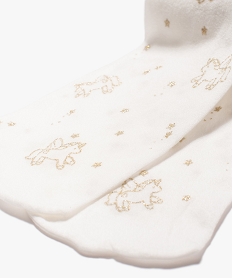collant bebe fille avec motifs licornes et etoiles pailletees blanc chineI013201_2